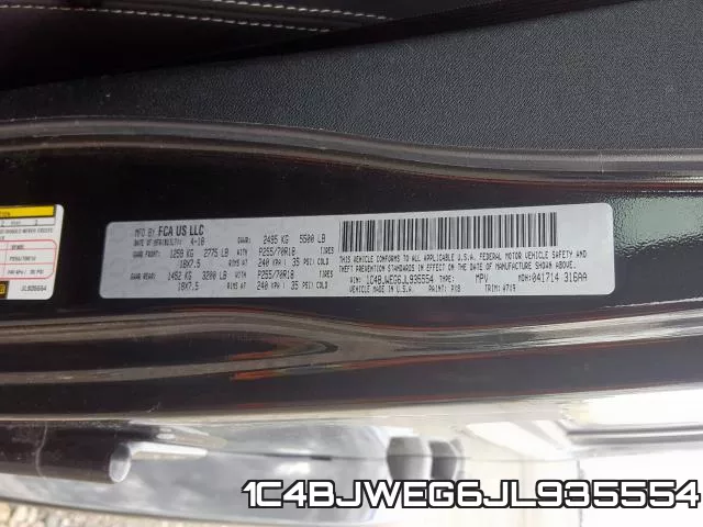 1C4BJWEG6JL935554 фото 2