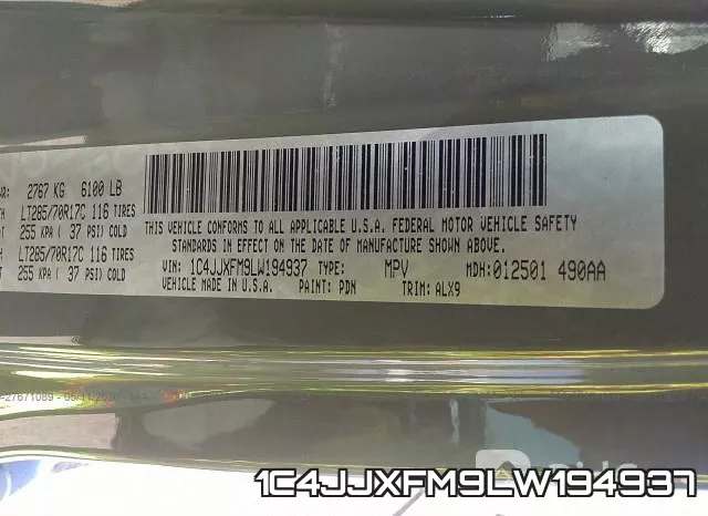 1C4JJXFM9LW194937 фото 10