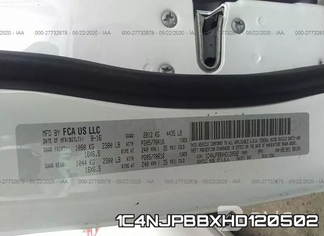 1C4NJPBBXHD120502 фото 10