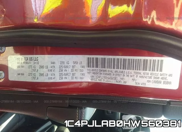 1C4PJLAB0HW560381 фото 10