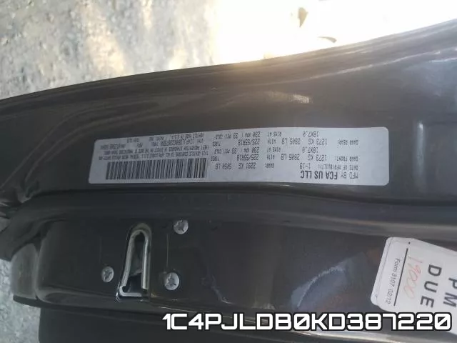 1C4PJLDB0KD387220 фото 2