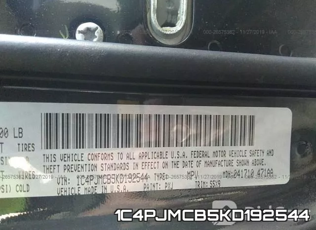 1C4PJMCB5KD192544 фото 10