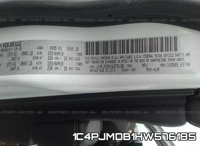 1C4PJMDB1HW576185 фото 10