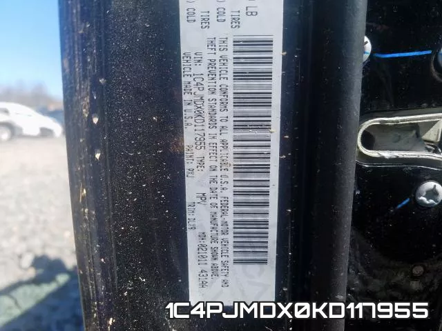 1C4PJMDX0KD117955 фото 2