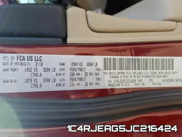 1C4RJEAG5JC216424 фото 2