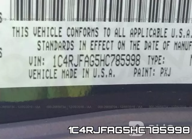 1C4RJFAG5HC785998 фото 10