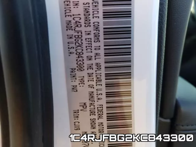1C4RJFBG2KC843300 фото 2
