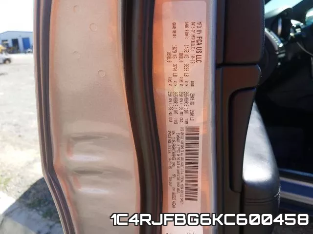1C4RJFBG6KC600458 фото 2