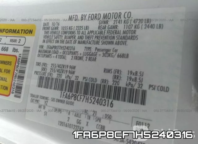 1FA6P8CF7H5240316 фото 10