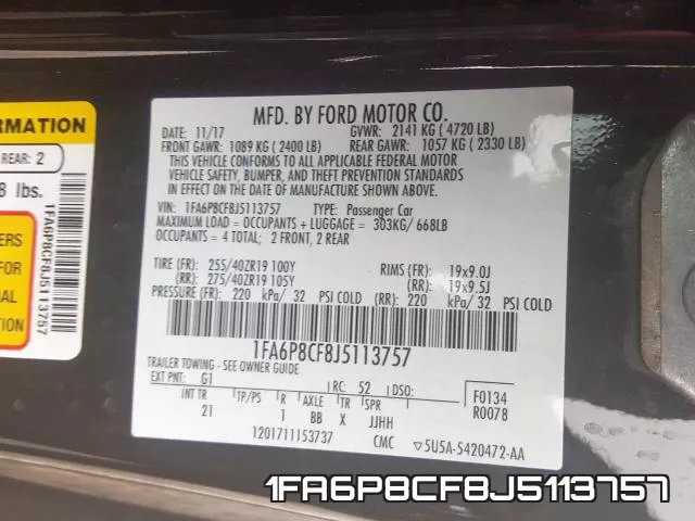 1FA6P8CF8J5113757 фото 2