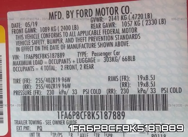 1FA6P8CF8K5187889 фото 10