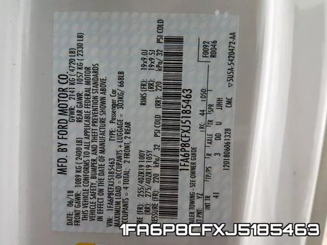 1FA6P8CFXJ5185463 фото 2