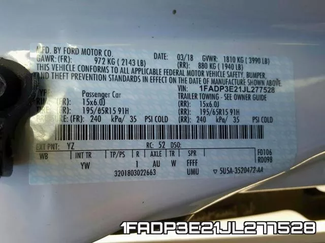 1FADP3E21JL277528 фото 2