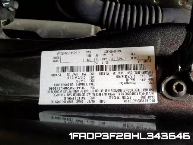 1FADP3F28HL343646 фото 2