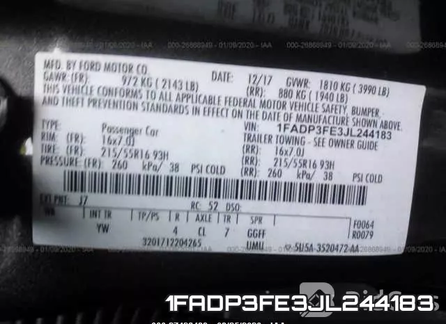1FADP3FE3JL244183 фото 10