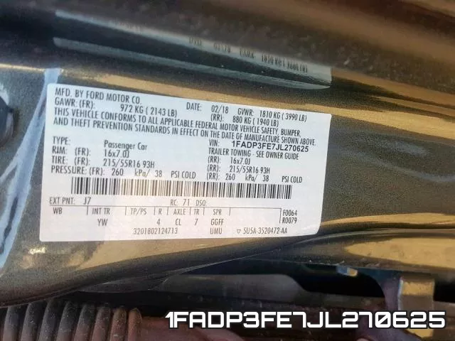 1FADP3FE7JL270625 фото 2