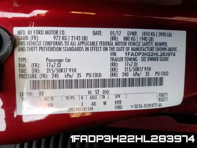 1FADP3H22HL283974 фото 2