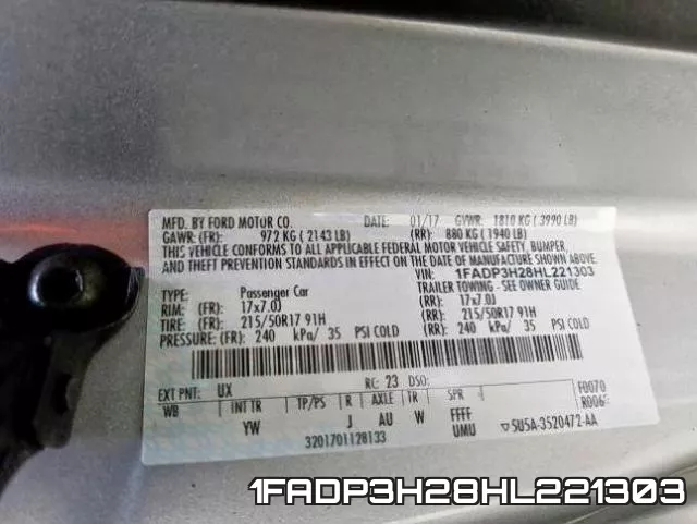 1FADP3H28HL221303 фото 2