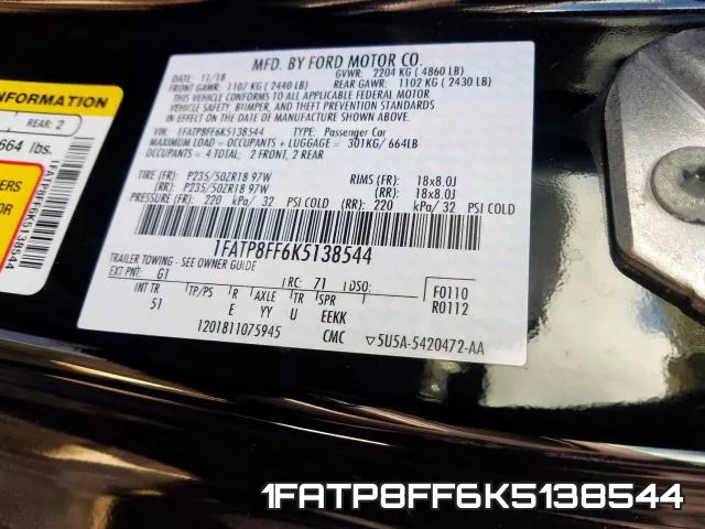 1FATP8FF6K5138544 фото 2