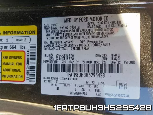 1FATP8UH3H5295428 фото 2