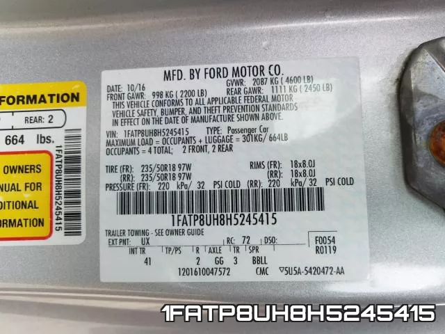 1FATP8UH8H5245415 фото 2