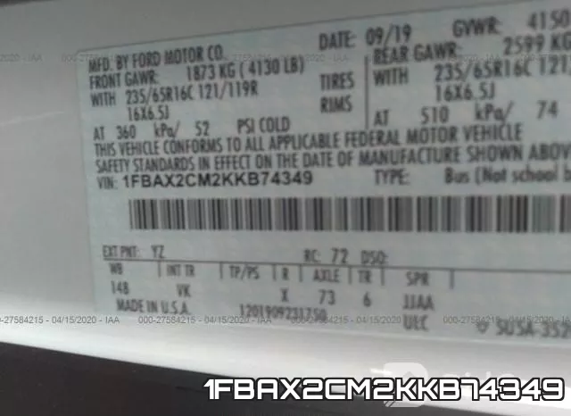 1FBAX2CM2KKB74349 фото 10