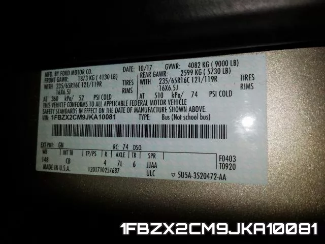 1FBZX2CM9JKA10081 фото 2