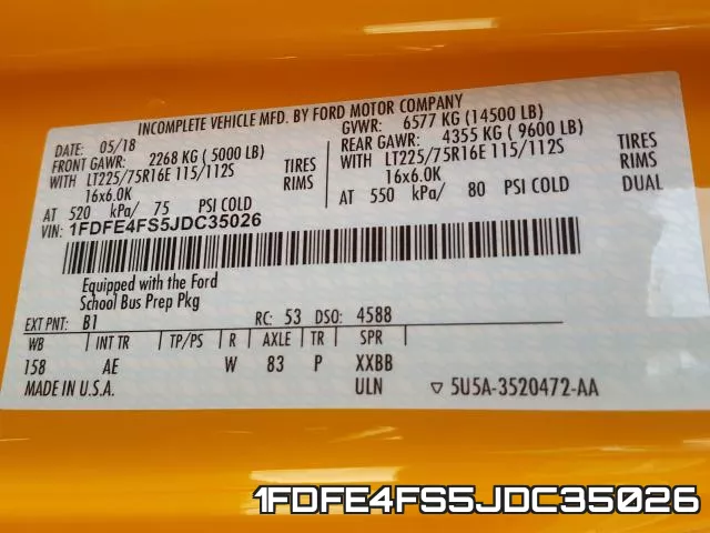 1FDFE4FS5JDC35026 фото 2