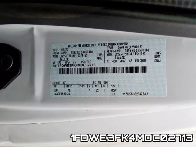 1FDWE3FK4MDC02713 фото 2