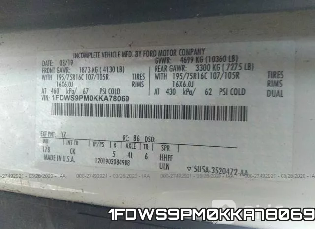1FDWS9PM0KKA78069 фото 10