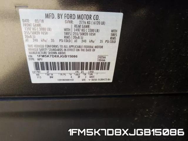 1FM5K7D8XJGB15086 фото 2