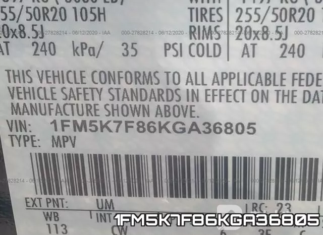 1FM5K7F86KGA36805 фото 10