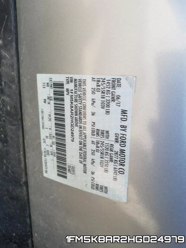 1FM5K8AR2HGD24979 фото 2