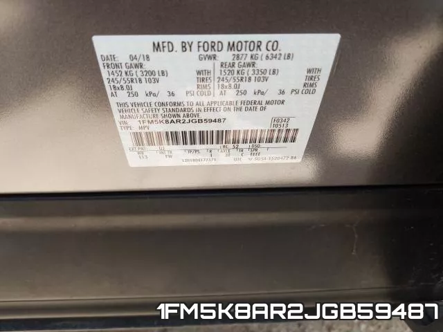 1FM5K8AR2JGB59487 фото 2