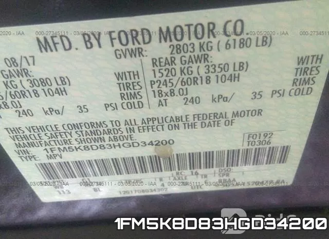 1FM5K8D83HGD34200 фото 10
