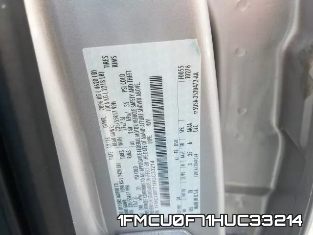 1FMCU0F71HUC33214 фото 2