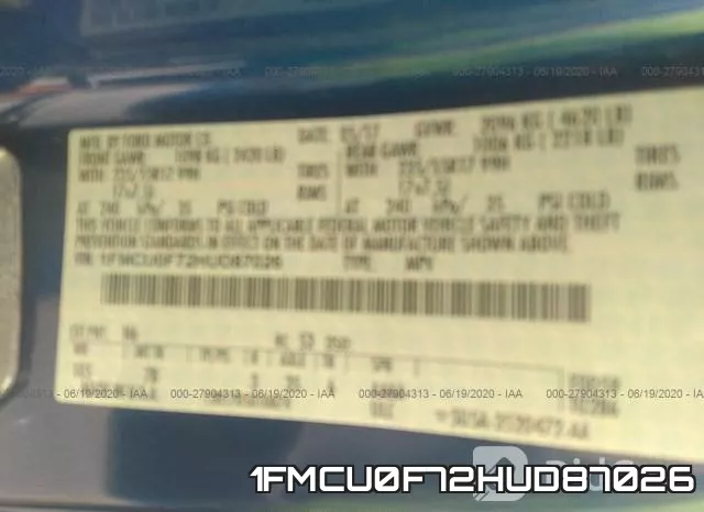 1FMCU0F72HUD87026 фото 10