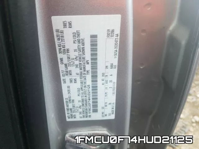 1FMCU0F74HUD21125 фото 2