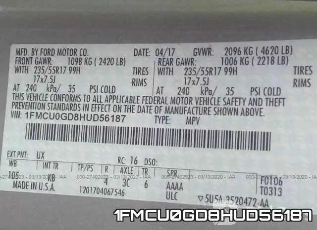 1FMCU0GD8HUD56187 фото 10