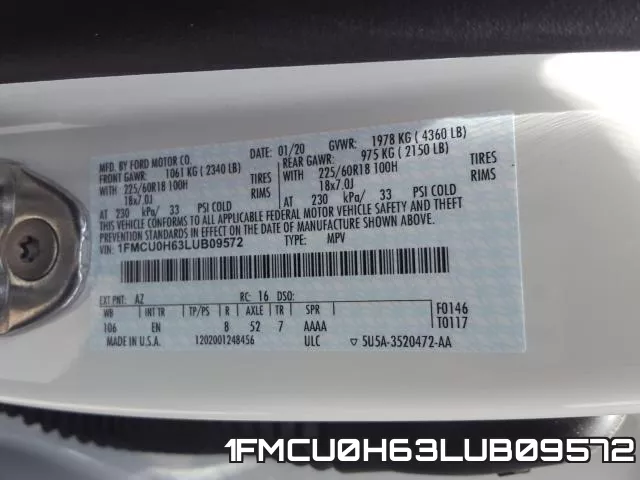 1FMCU0H63LUB09572 фото 2
