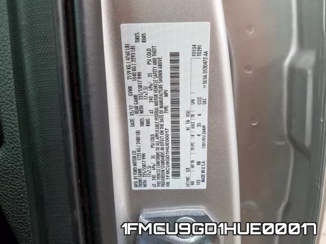 1FMCU9GD1HUE00017 фото 2