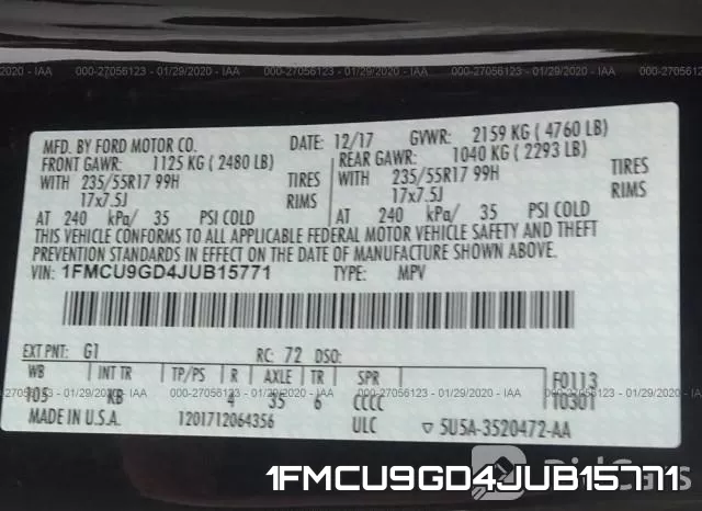 1FMCU9GD4JUB15771 фото 10