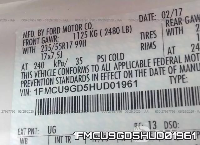 1FMCU9GD5HUD01961 фото 10