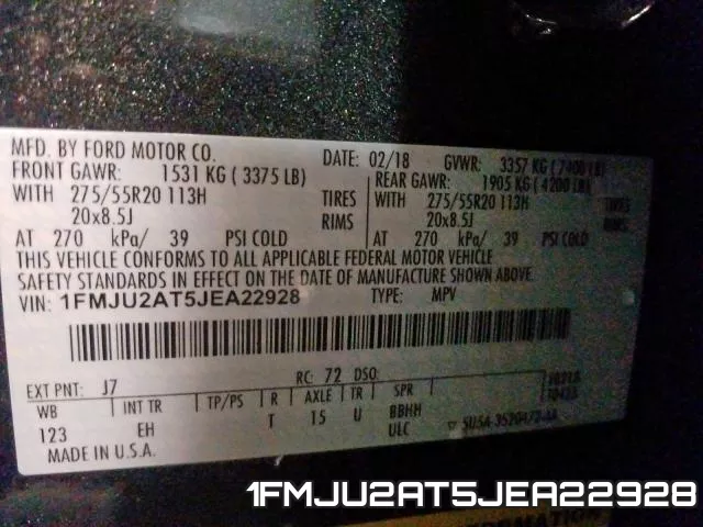 1FMJU2AT5JEA22928 фото 2