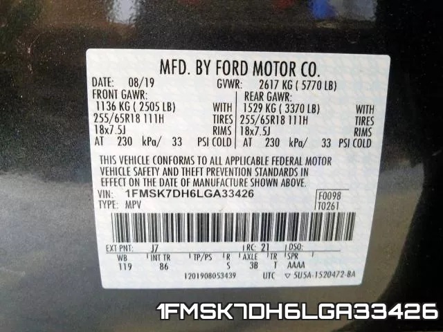 1FMSK7DH6LGA33426 фото 2