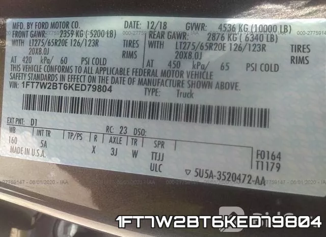1FT7W2BT6KED79804 фото 10