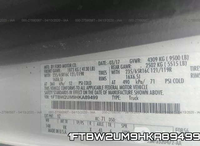 1FTBW2UM9HKA89499 фото 10