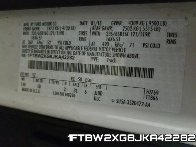 1FTBW2XG8JKA42282 фото 2