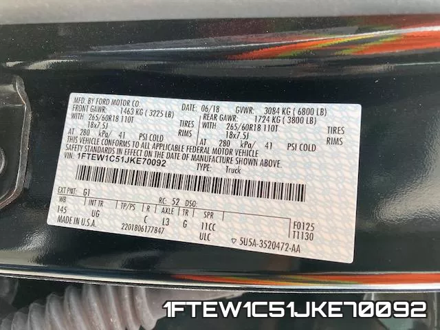 1FTEW1C51JKE70092 фото 2