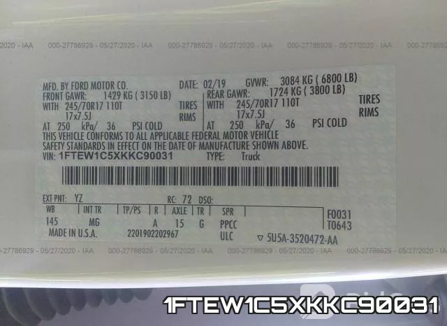1FTEW1C5XKKC90031 фото 10